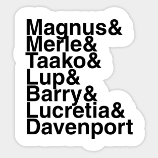 Red robes helvetica list Sticker